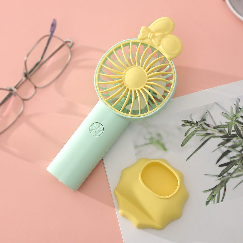 Ladies Portable Hand Fan with Playful Design Bowlift