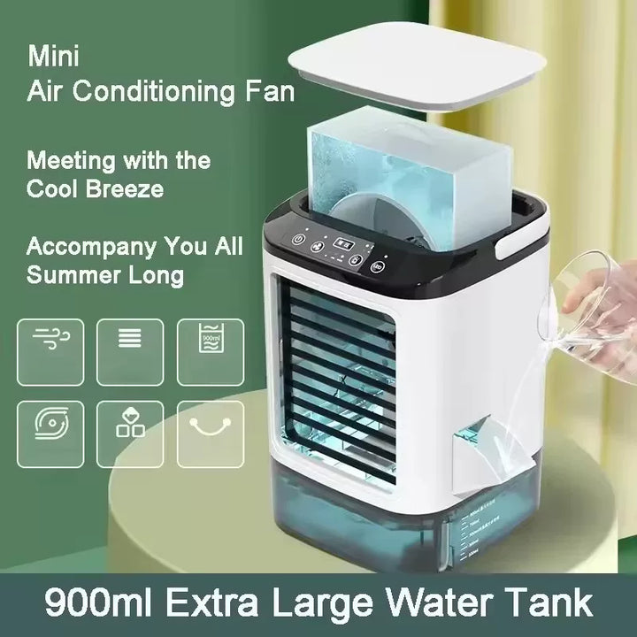 Unisex one size portable non-misting air cooler fan with large water tank and motor with three speeds Bowlift