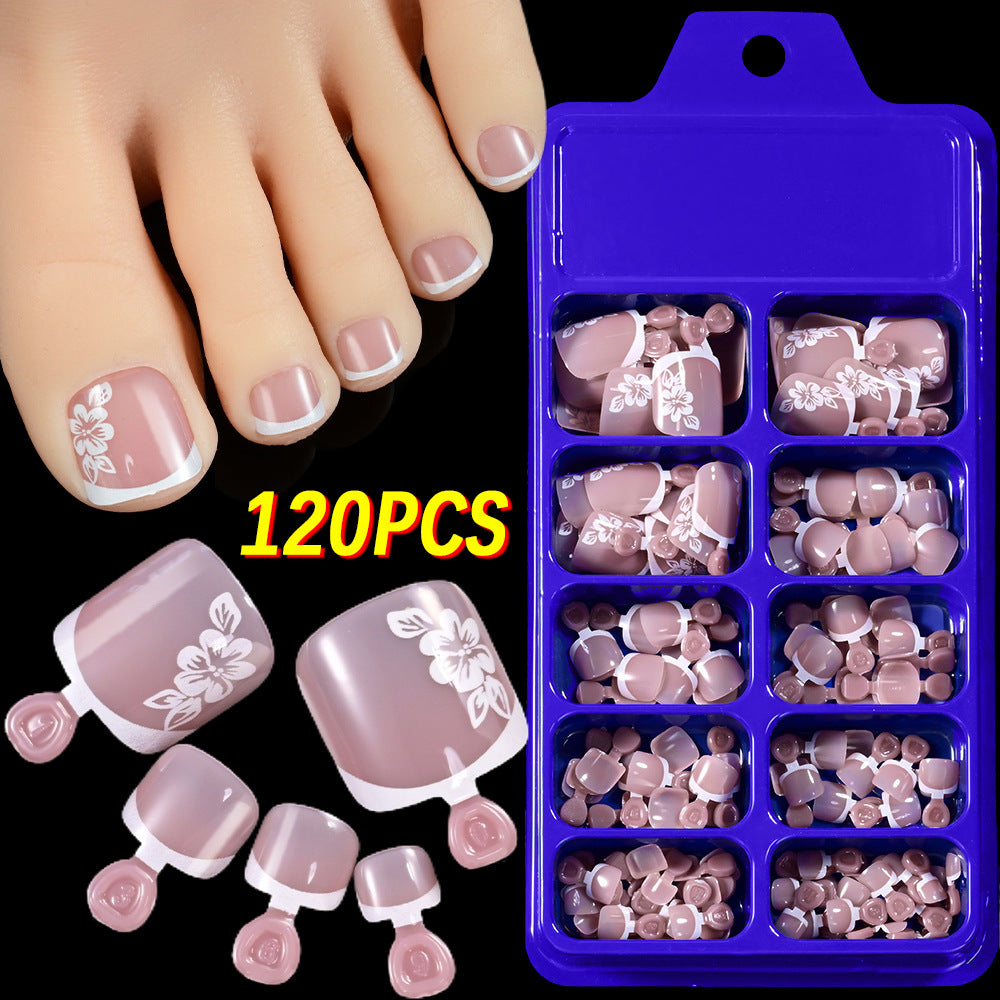 Floral Articulate Press-On Toenail Set Bowlift