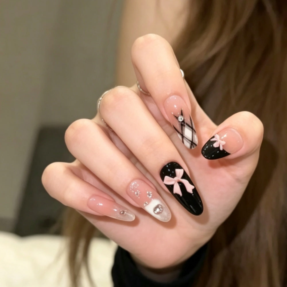 Decorative Press-On Nails with Floral Design Bowlift