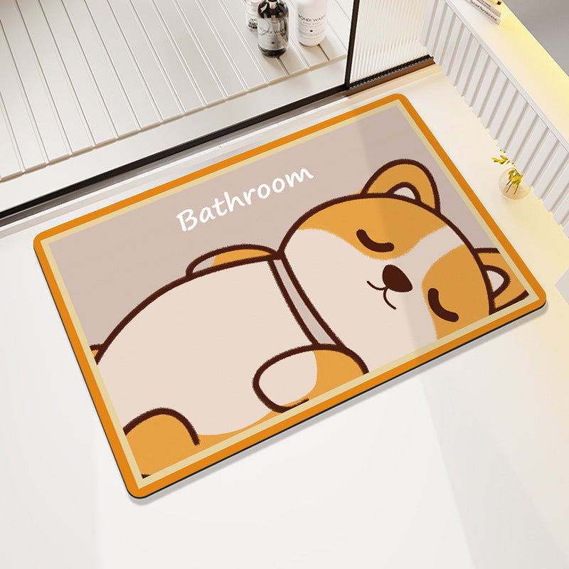Cute Cartoon Bear-Themed Bath Mat Bowlift