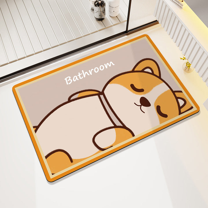 Cute Cartoon Bear-Themed Bath Mat Bowlift