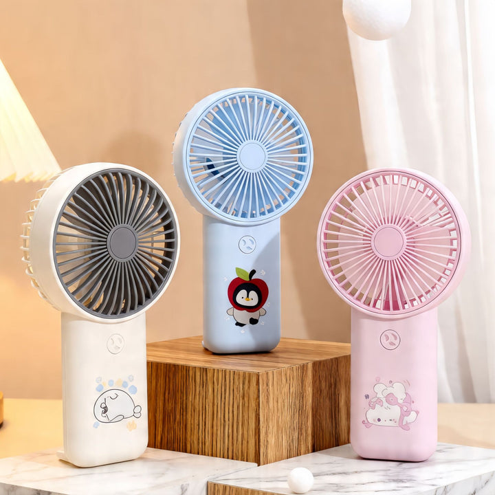 Ladies portable hand fan with cute penguin design Bowlift