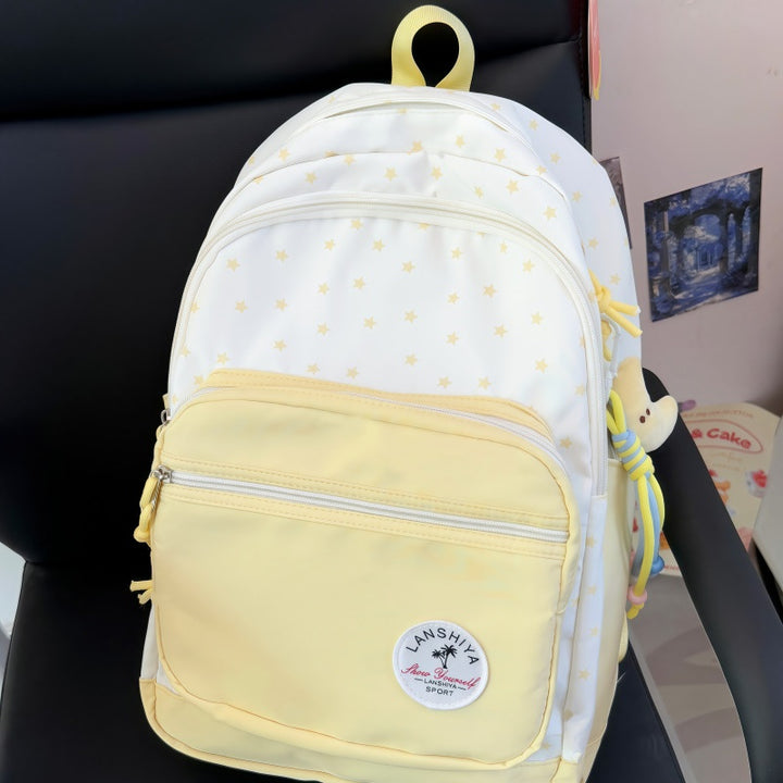 Star-Patterned Graphic Backpack