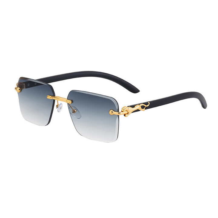 Women’s Fashion Square Sunglasses with Elegant Wooden Arms Bowlift