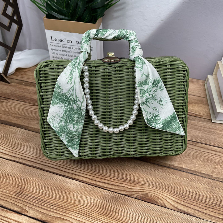 Ladies Rattan Handbag Bowlift