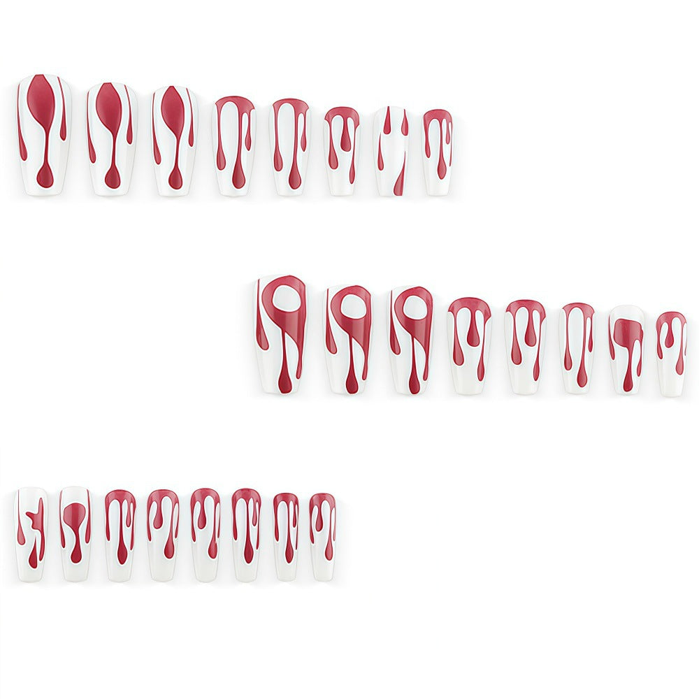 Creative artificial nails with droplet pattern Bowlift