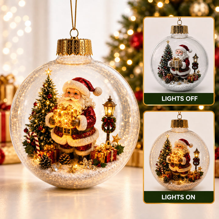 3D Santa Snow Globe Christmas Tree Ornament
