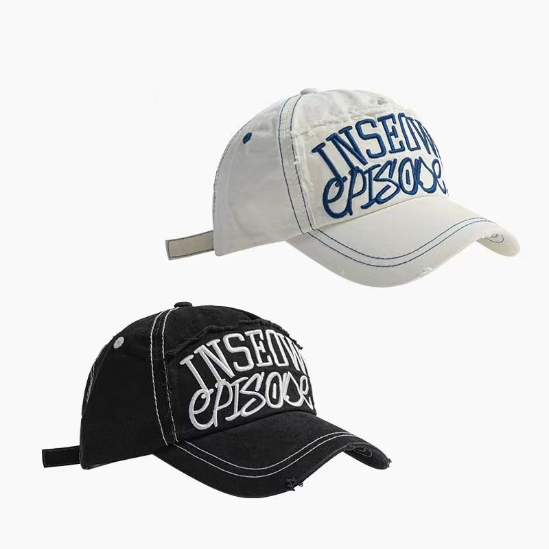 Men's Distressed Casual Graphic Baseball Cap Bowlift