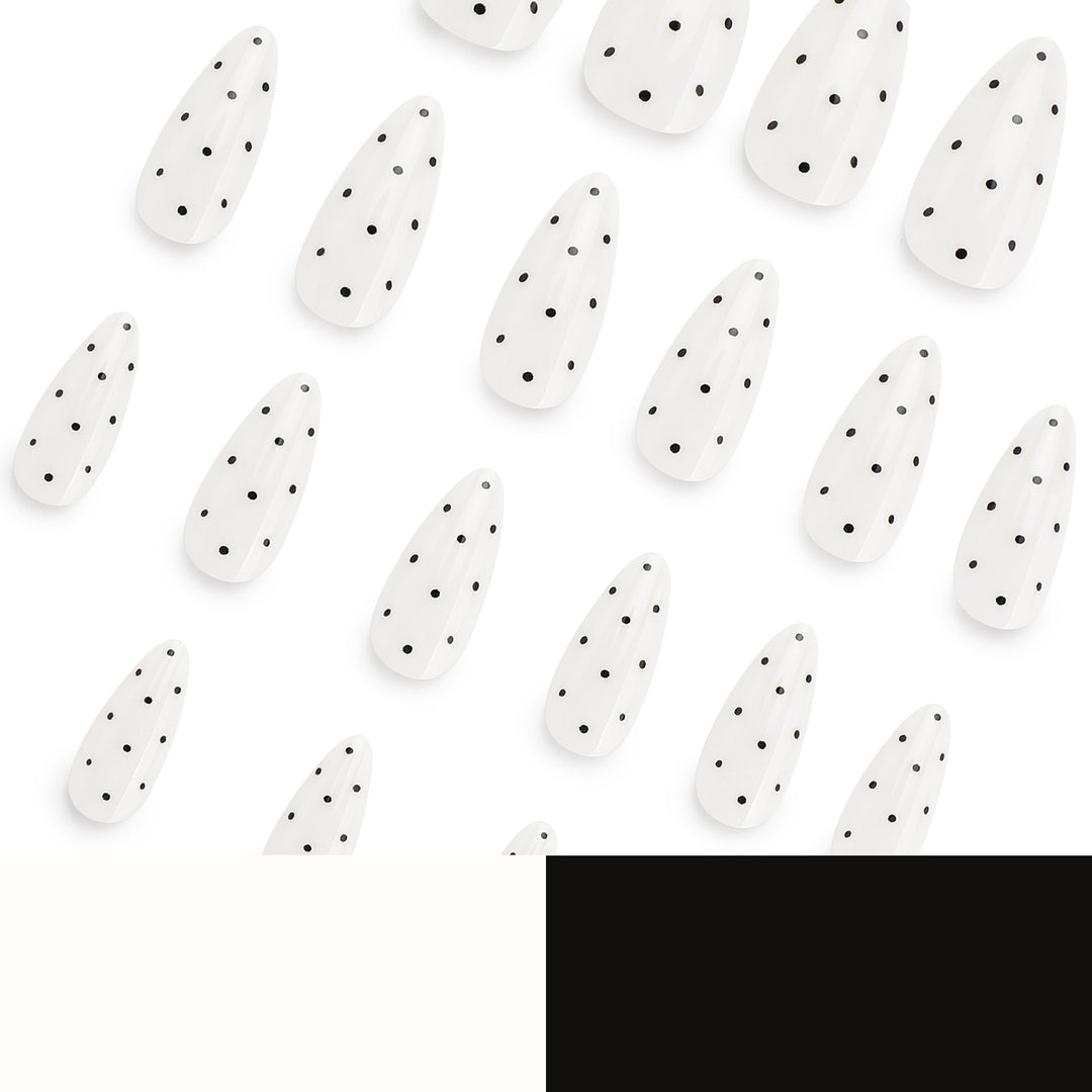 Artful Nail Extensions with Polka Dots Bowlift