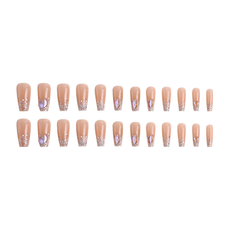 Artificial nail set with glamorous glitter accents and elegant elements Bowlift