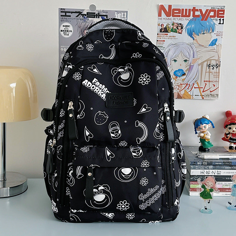 Playful Cartoon Print Backpack