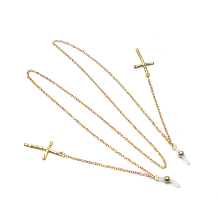 Elegant Cross-Design Chain Eyewear Holder Bowlift