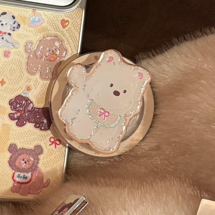Charming hand mirror with bear motif Bowlift