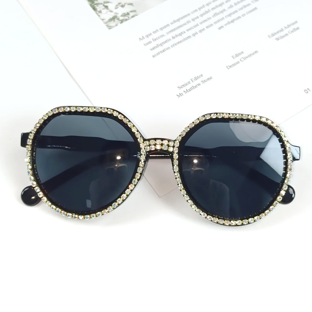 Women Glittering Oversized Sunglasses Bowlift