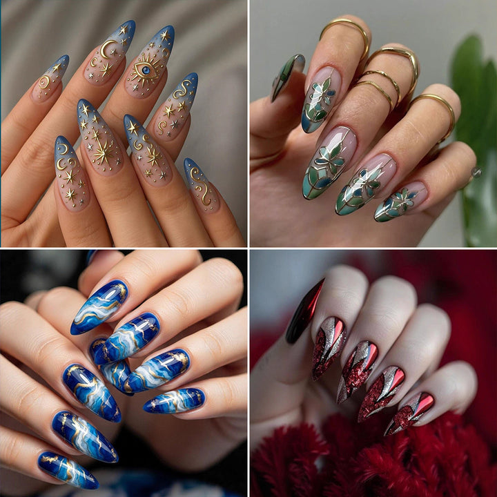 Amazing art nails with peacock feather design Bowlift