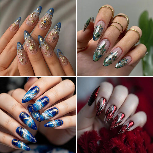 Amazing art nails with peacock feather design Bowlift