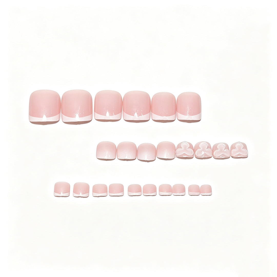 Decorative Press-On Nail Art Tips with Bow Design Bowlift