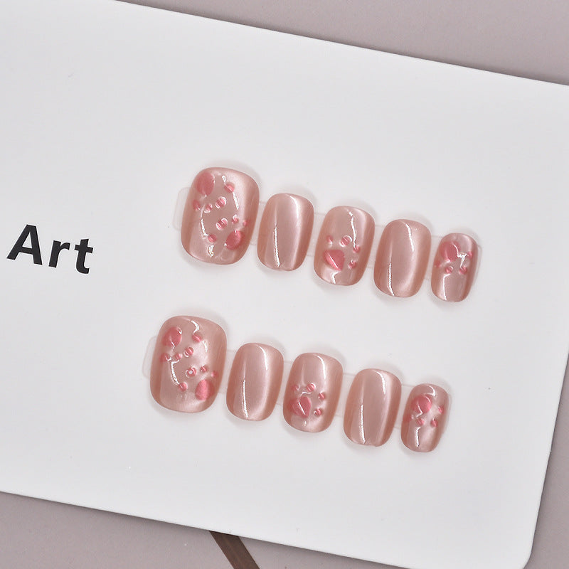 Glamorous Heart-Themed Press-On Nail Set Bowlift