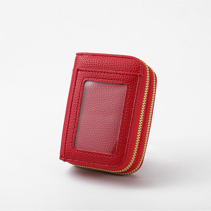 Leather Slim Zippered Coin Wallet Bowlift
