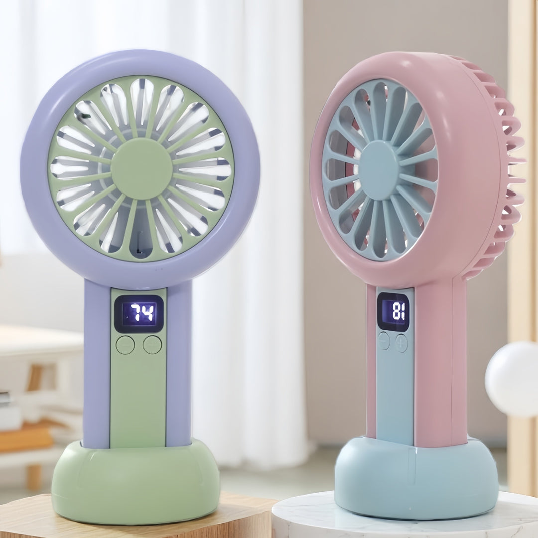 Ladies Portable Table Fan with Digital Display and Multiple Adjustable Speed Control Bowlift
