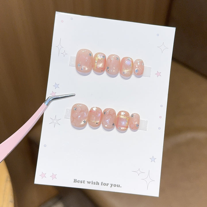 Glamorous artificial nail tips with star design Bowlift