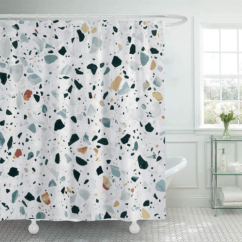 Stylish Terrazzo Print Shower Curtain Bowlift