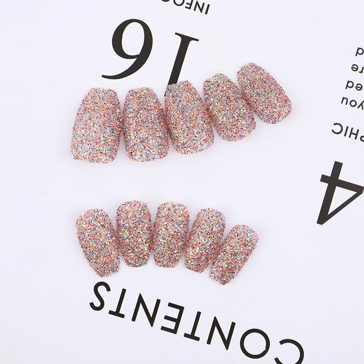 Glittering artificial nails in modern design Bowlift