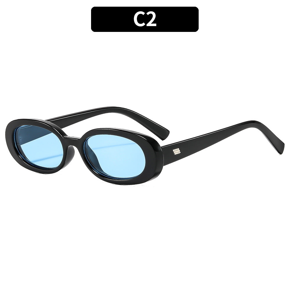 Stylish Retro Oval Sunglasses