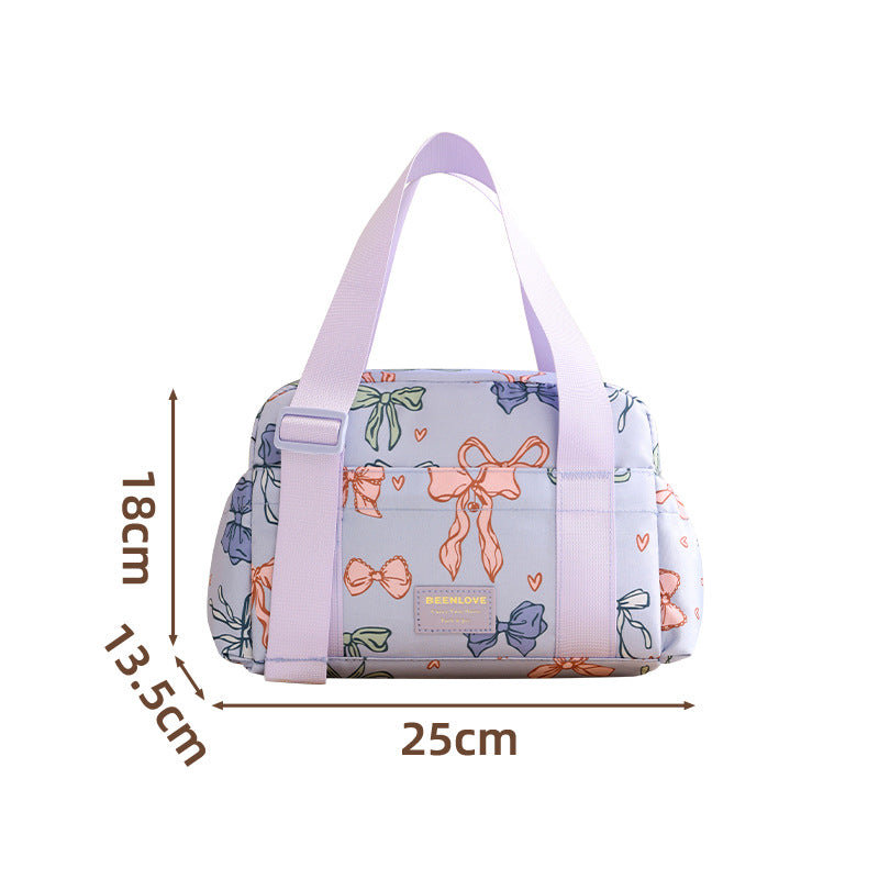 Insulated Lunch Tote with Cute Bow Design Bowlift