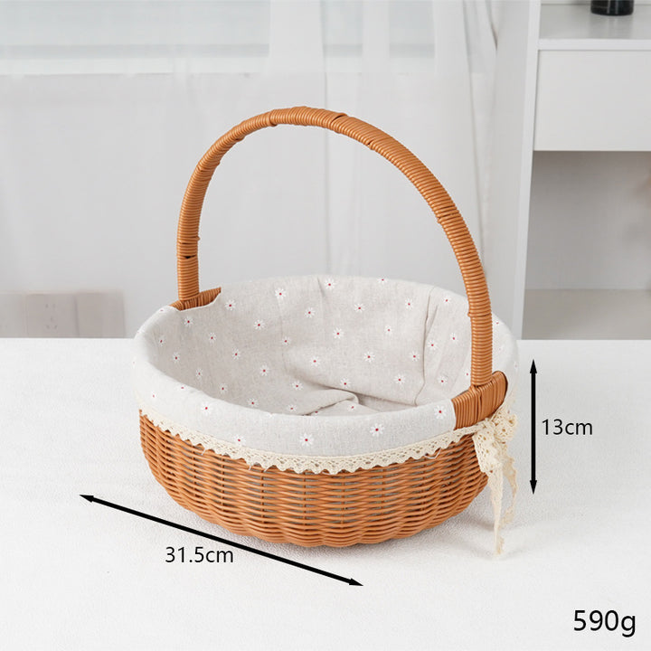 Decorative Round Woven Basket Bowlift