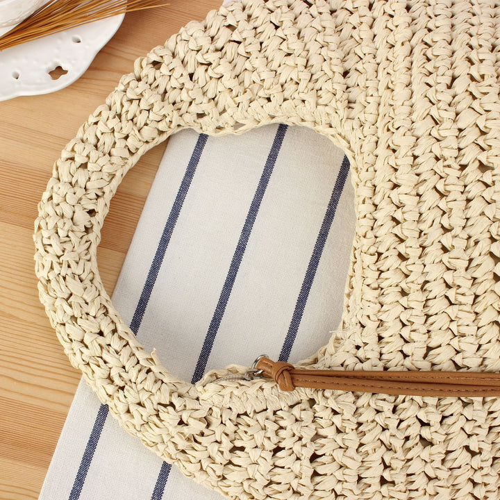 Hand-knotted shoulder bag made of natural material Bowlift