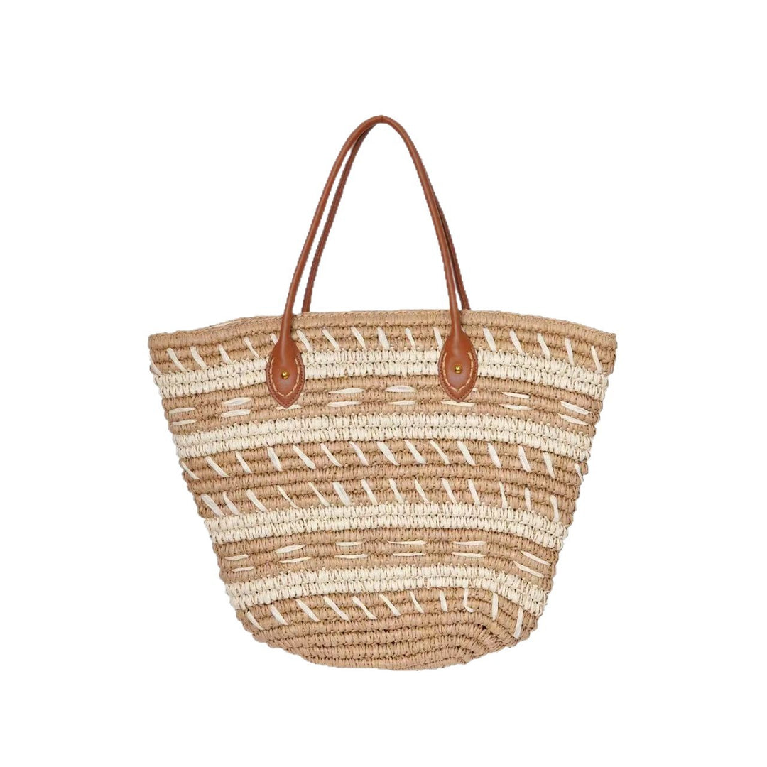 Bast-Beach bag with Elegant Structured Design Bowlift
