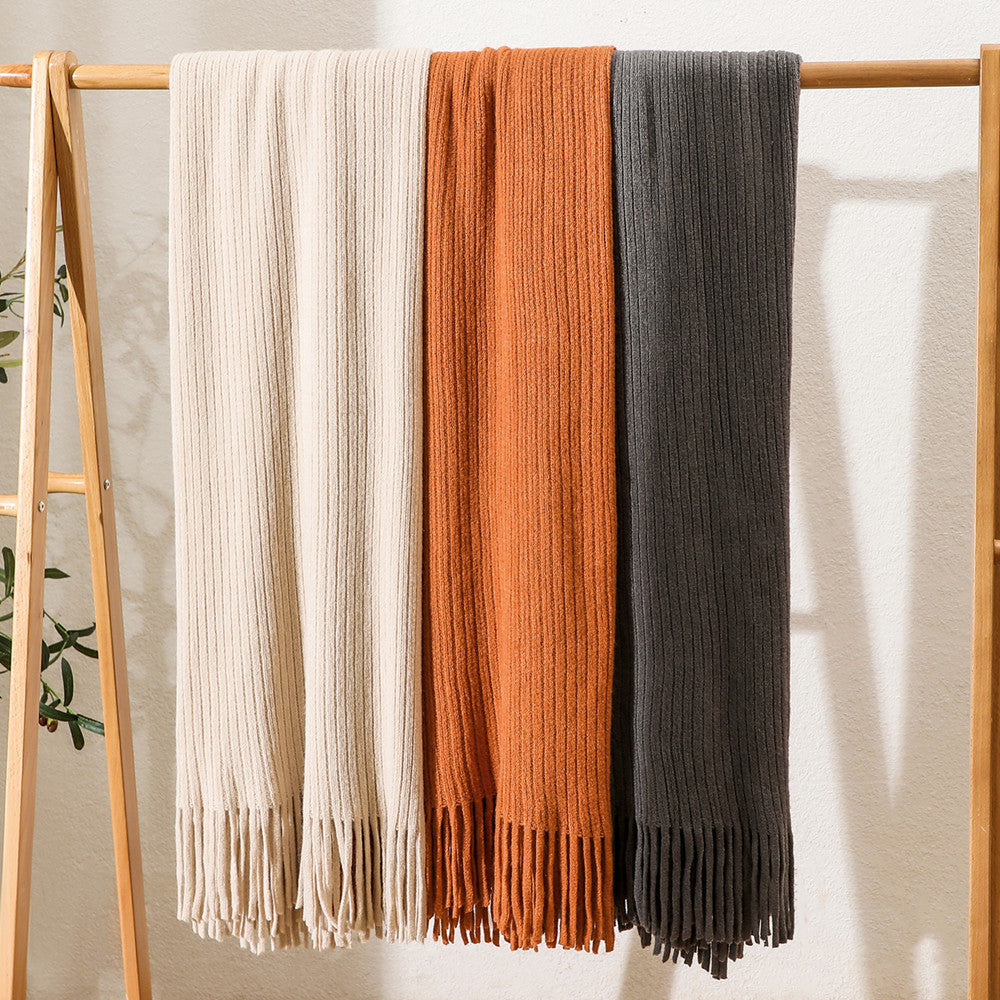 Cozy Fringed Throw Blanket