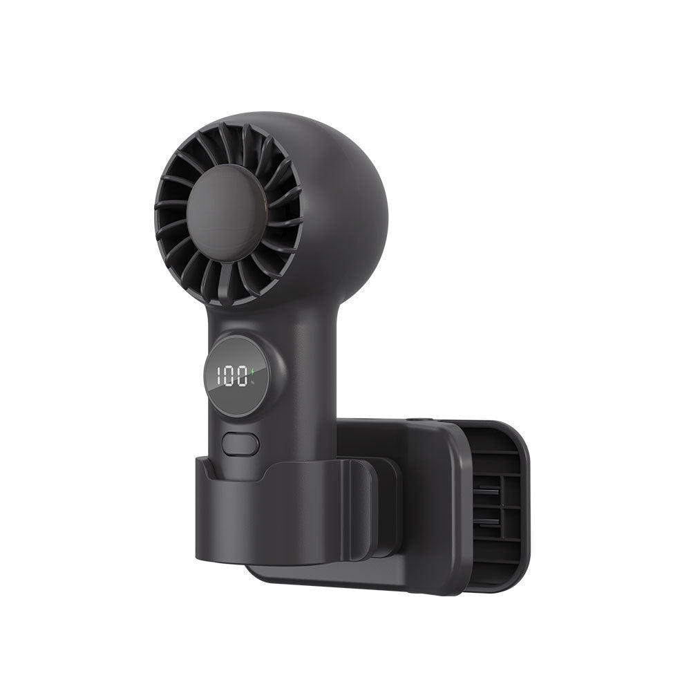 Unisex Mini Digital Display Rechargeable Handheld Fan Bowlift