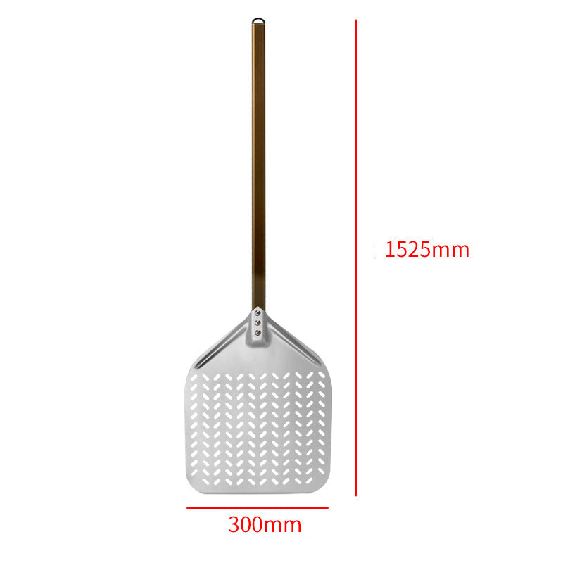perforated aluminum pizza peel with long ergonomic reinforced handle Bowlift