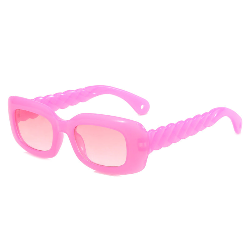 Women's fashionable square sunglasses with unique twisted temple design Bowlift