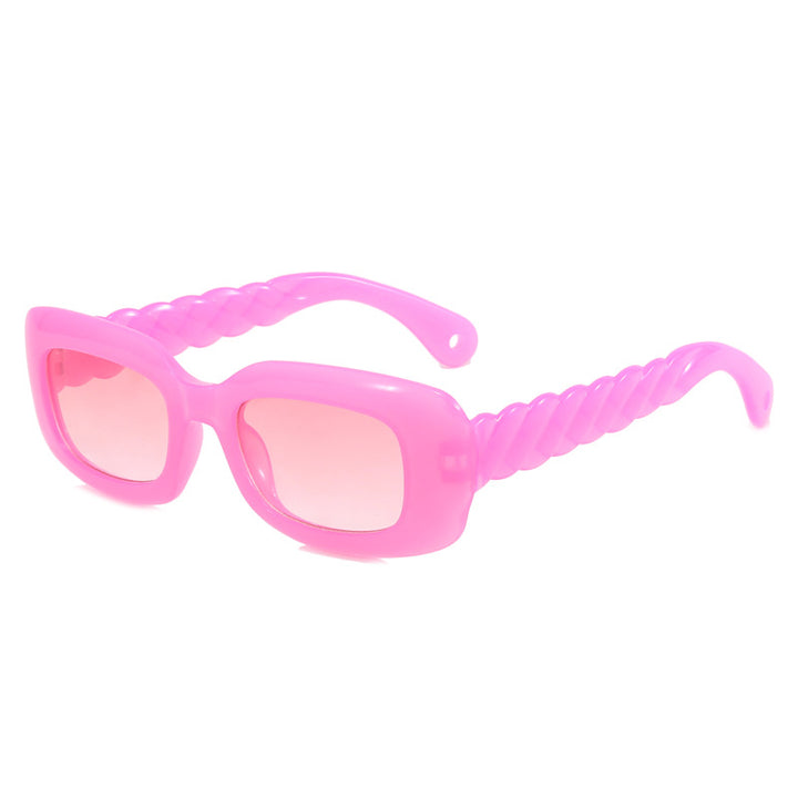 Women's fashionable square sunglasses with unique twisted temple design Bowlift