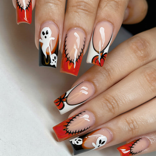 Creative Halloween-Themed Press-On Nail Art Bowlift