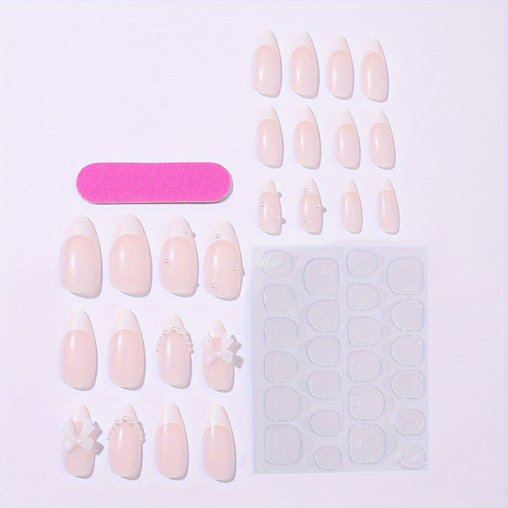 Artificial nail set with elegant decorative elements Bowlift