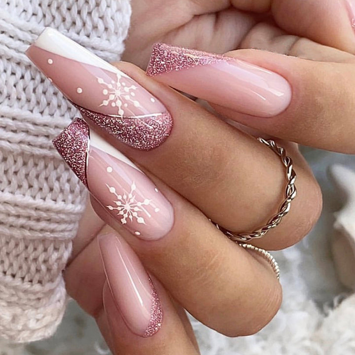 Elegant Stiletto Press-On Nail Set with Unique Design Bowlift