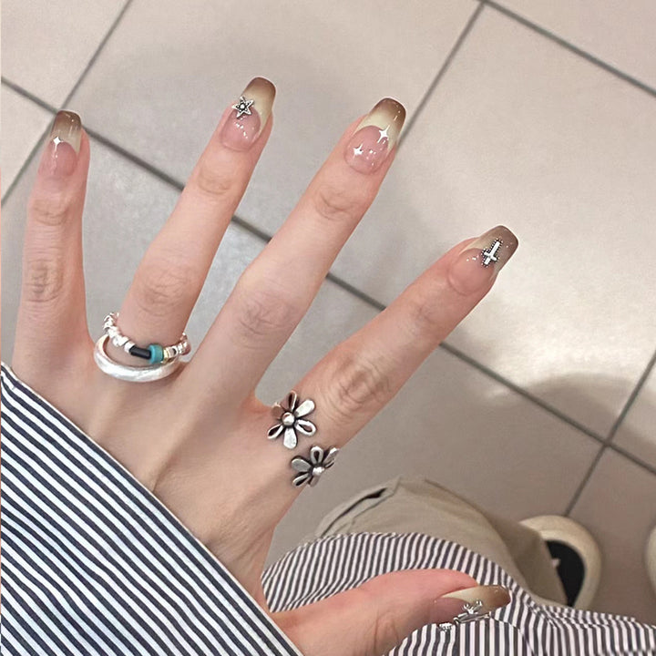 Ombre Press-On Nails with Glossy Finish Bowlift