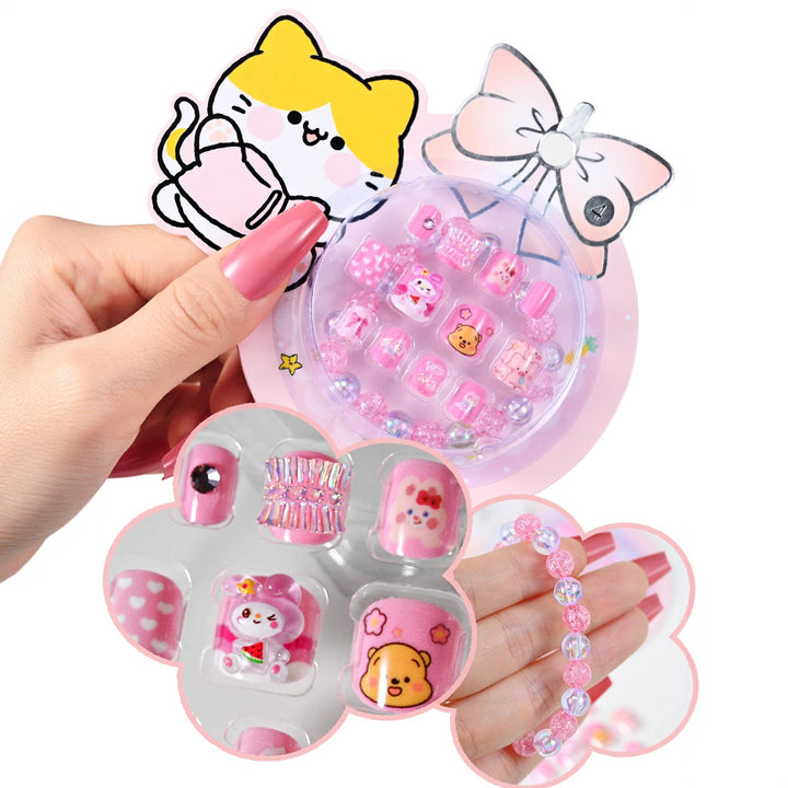 Cute Cartoon-Themed Press-On Nail Set Bowlift