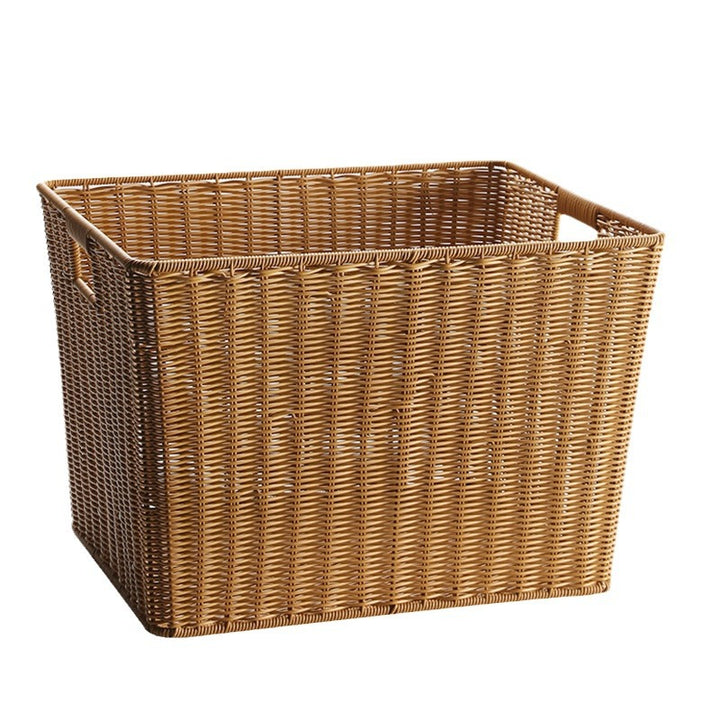 Rectangular Woven Storage Bin with Ergonomic Handles Bowlift