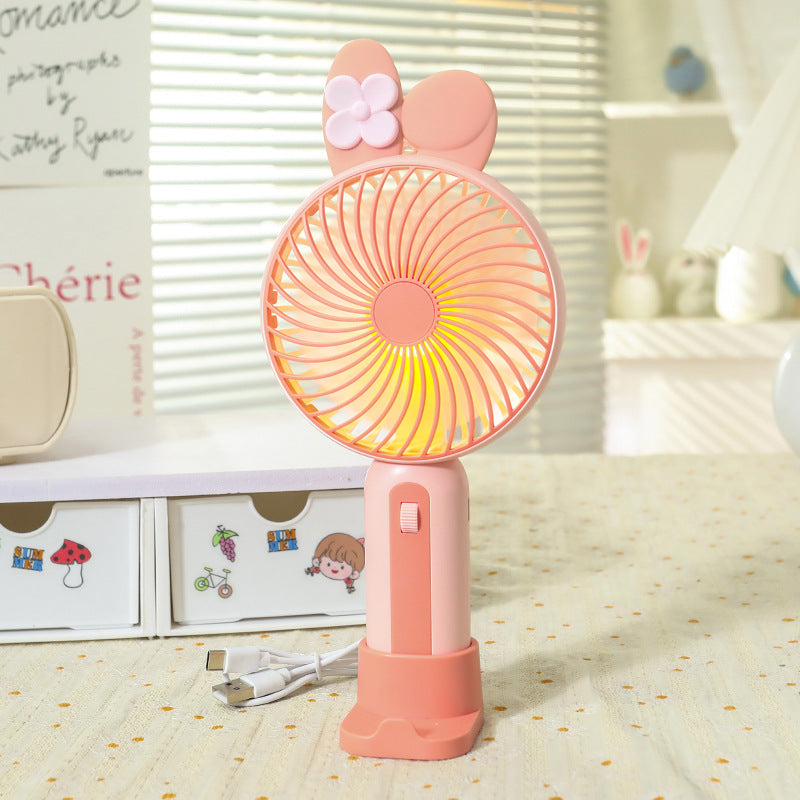 Ladies Portable Hand Fan with USB Connection and LED Lighting Bowlift