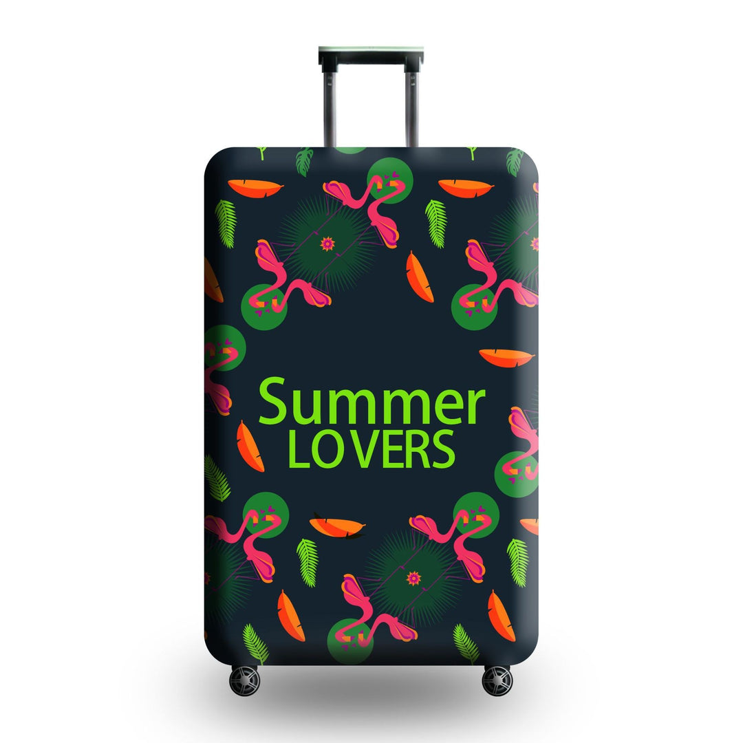 Unisex hard-shell luggage with artistic flamingo motif Bowlift
