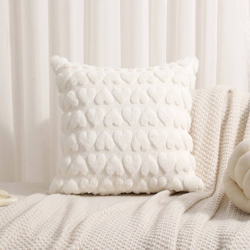 Textured Heart Pattern Decorative Pillow