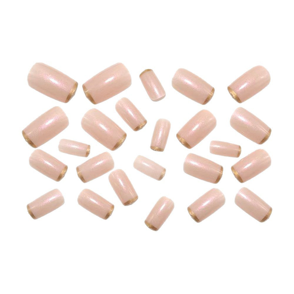 Shiny artificial nails with elegant gold tip Bowlift