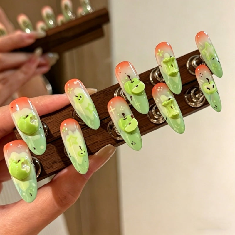 Nature-Themed Artistic Press-On Nail Set Bowlift