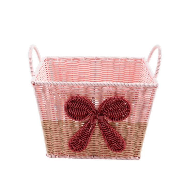 Decorative Woven Storage Basket with Bow Design Bowlift